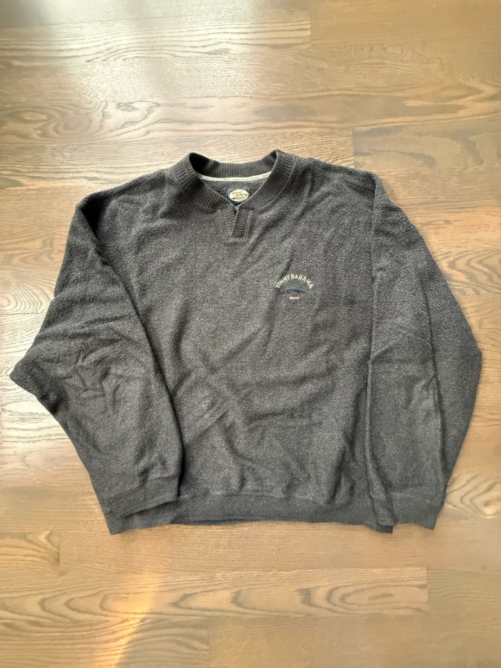 Tommy Bahama Men's Dark Charcoal Crewneck Sweater